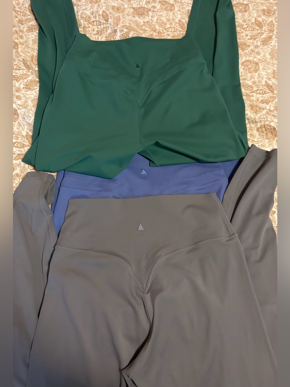 Vitality Highrise Revive Leggings in Green, Blue & Gray — Performance Fit